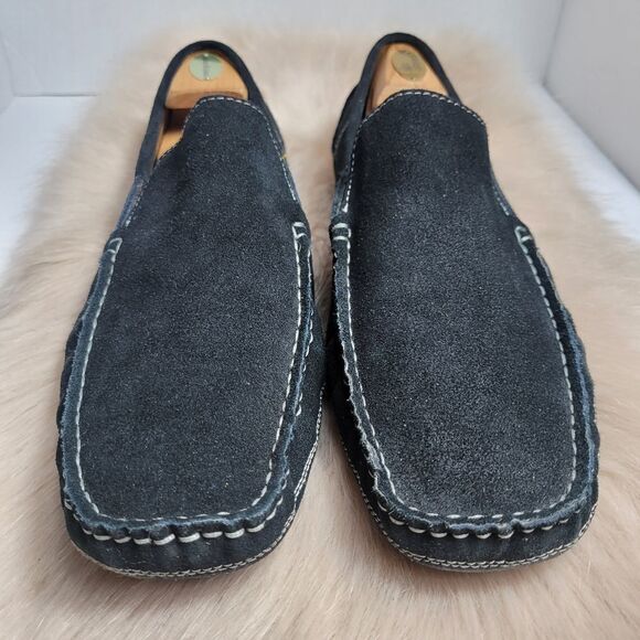 Aldo Black Suede Mens Loafers Shoes Size12 - Picture 2 of 5